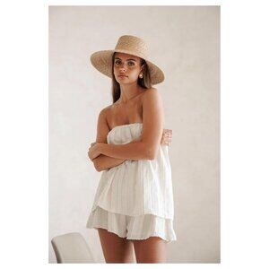 New SABO Sophie Playsuit Romper Strapless Mini Dress Alternative Coastal Luxury